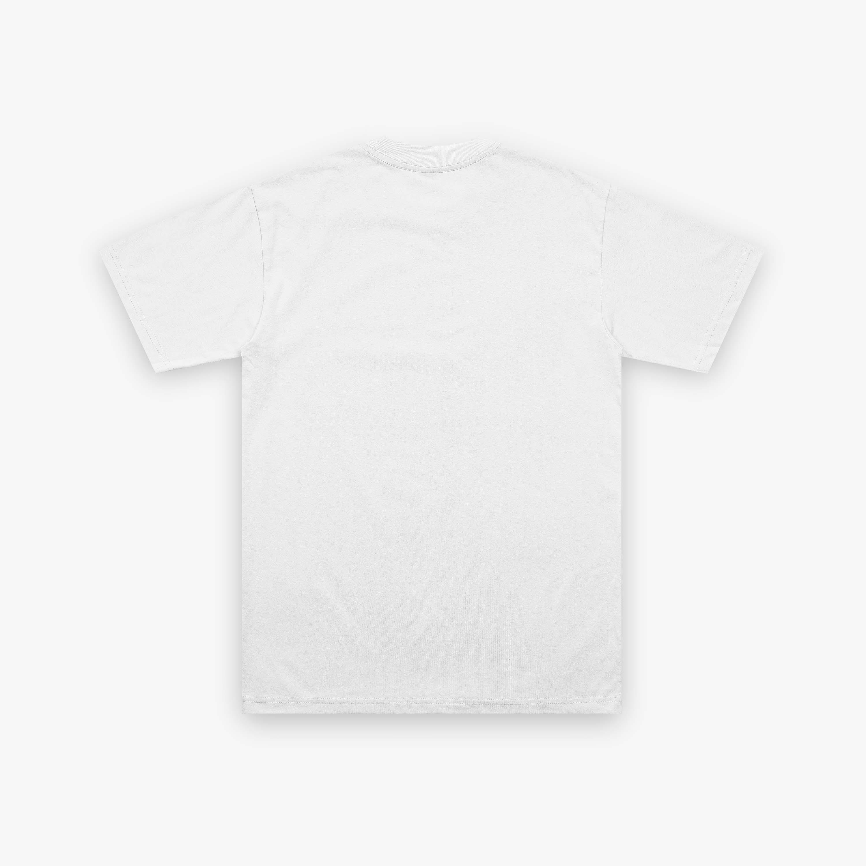 Back view of the Saved By Grace white Christian T-shirt