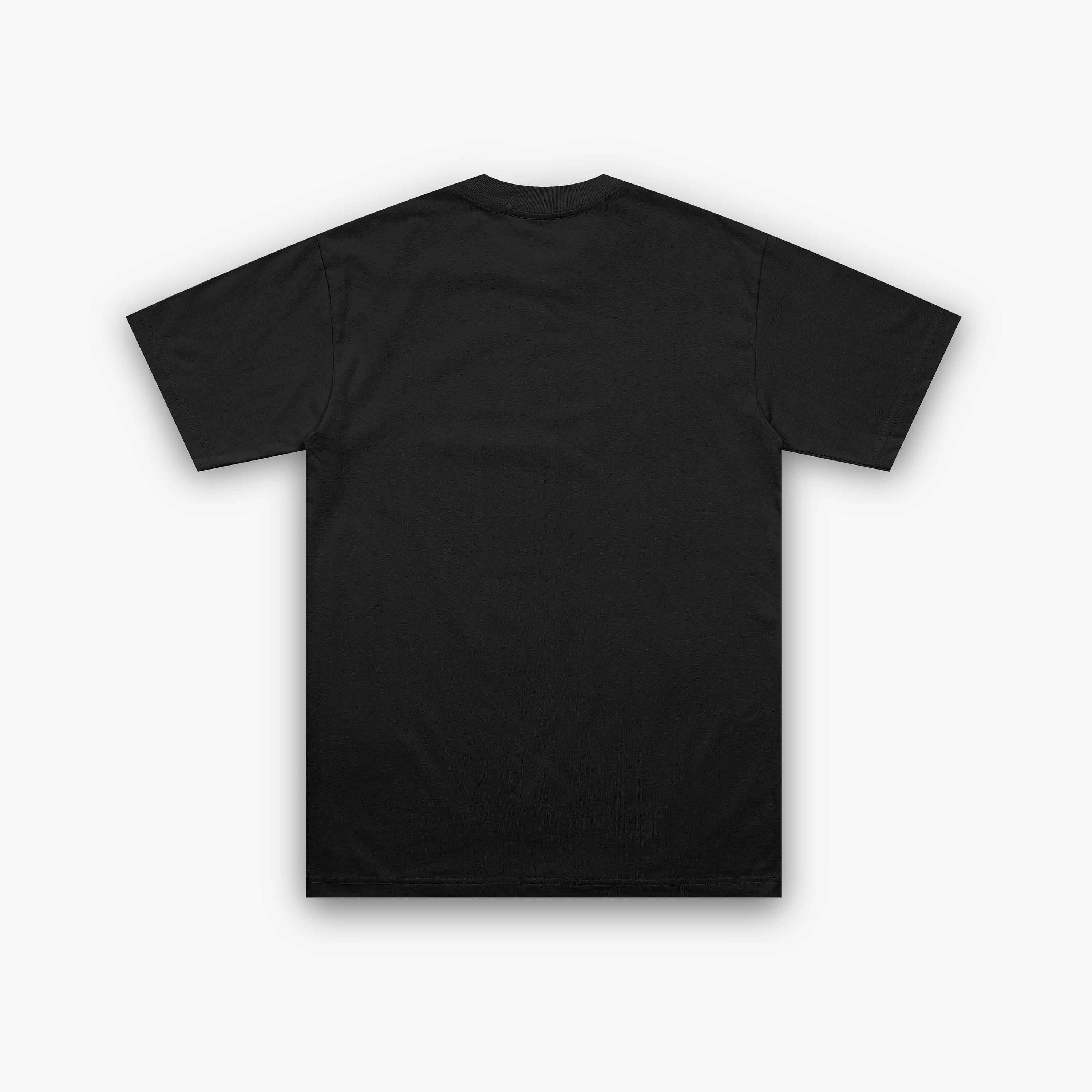 Back view of the black GOSPEL T-shirt.